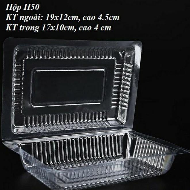100 Hộp H50 Đựng Kimbap - Sushi - Bánh Bột Lọc - Su Kem