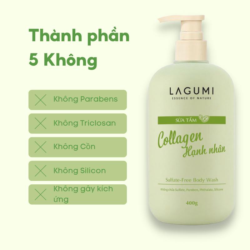 Sữa tắm dưỡng ẩm collagen hạnh nhân LAGUMI 400gr