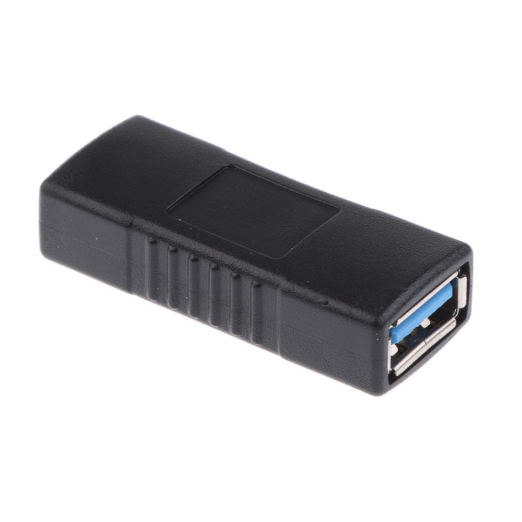 Type A Female-Female USB3.0 Adapter Coupler Gender Changer Connector Black