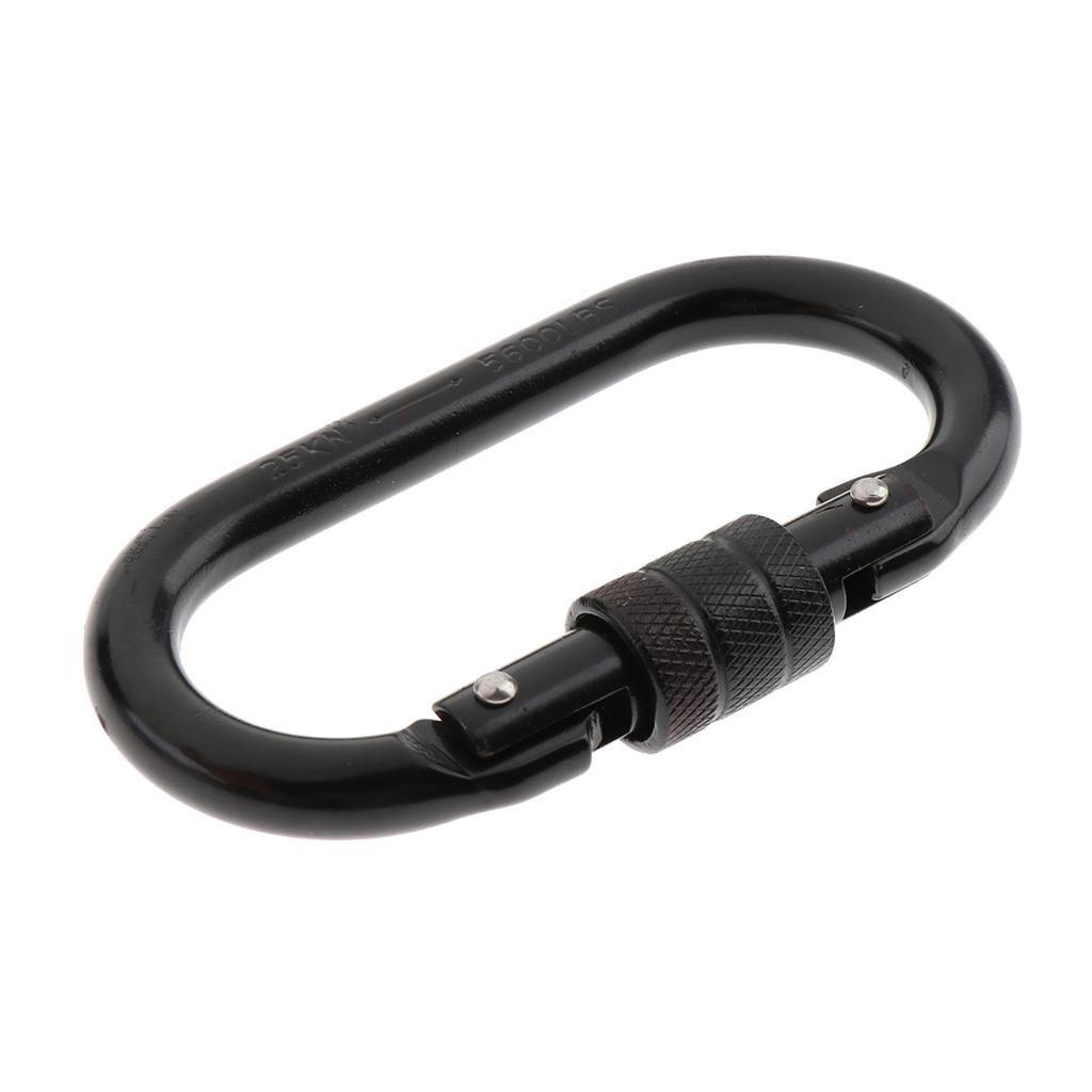 25KN Oval Steel Climbing Screw Lock Carabiner For Rock Tree Climbing Rappelling Rescue Equipment