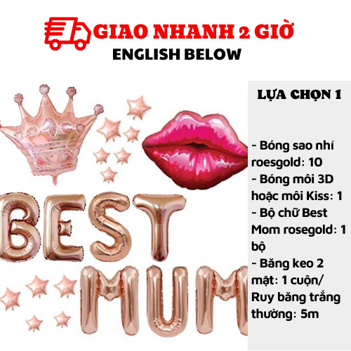 Bộ bong bóng trang trí Ngày của Mẹ Mothers Day combo set balloon mfd08