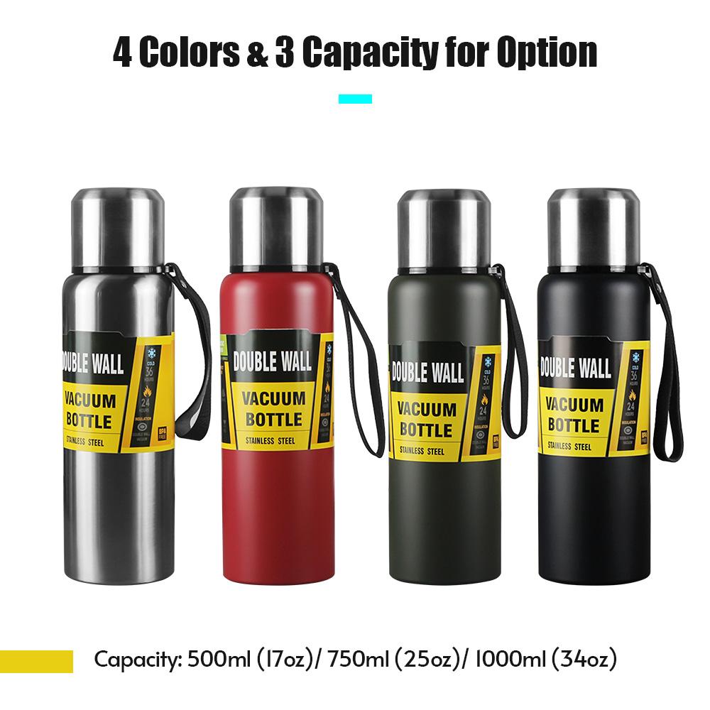 Bình Nước Thể Thao 2 Lớp Giữ Nhiệt Cao Thép Không Gỉ Dung Tích 500/750 / 1000Ml