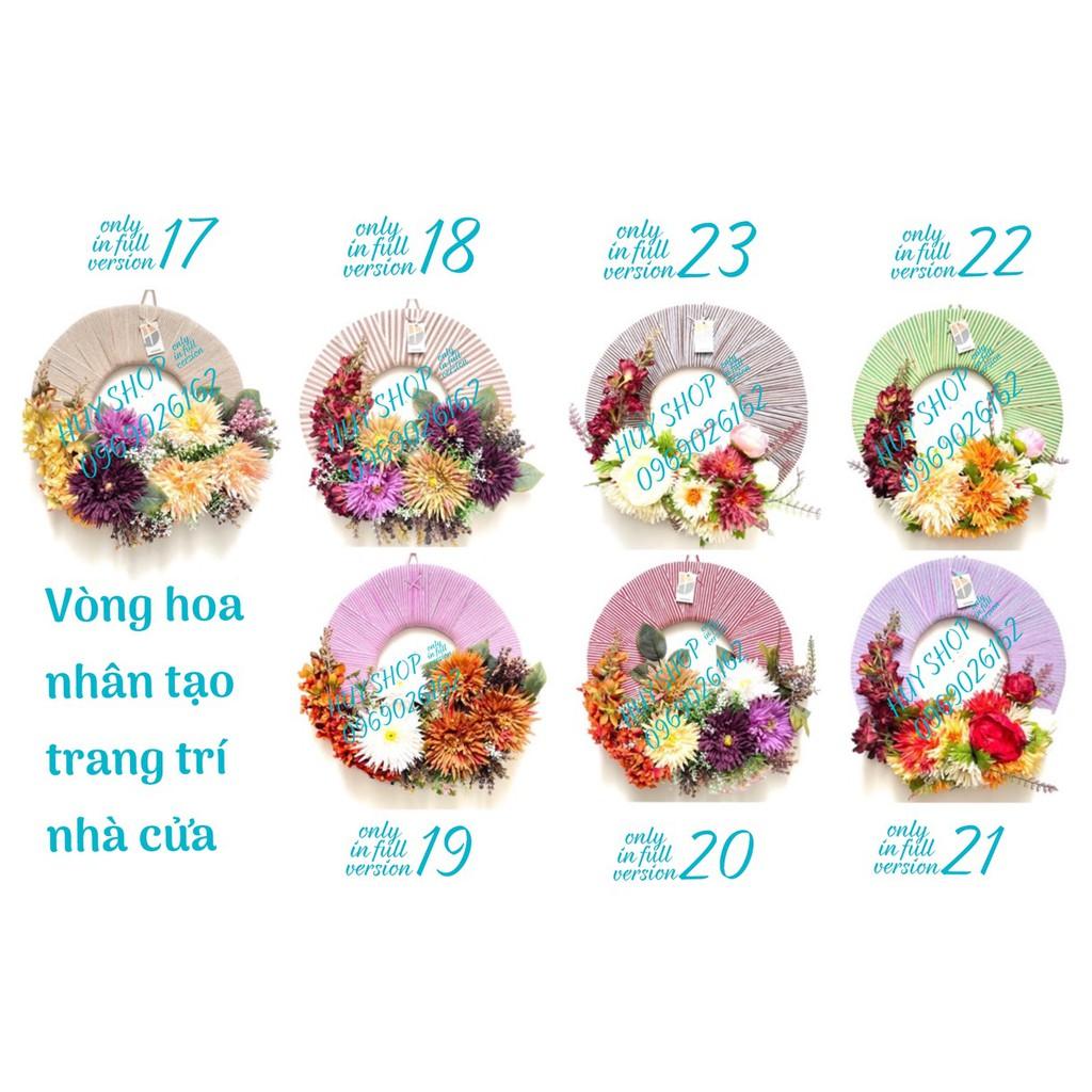 VÒNG HOA NHÂN TẠO TRANG TRÍ TREO TƯỜNG 40CM 17-23