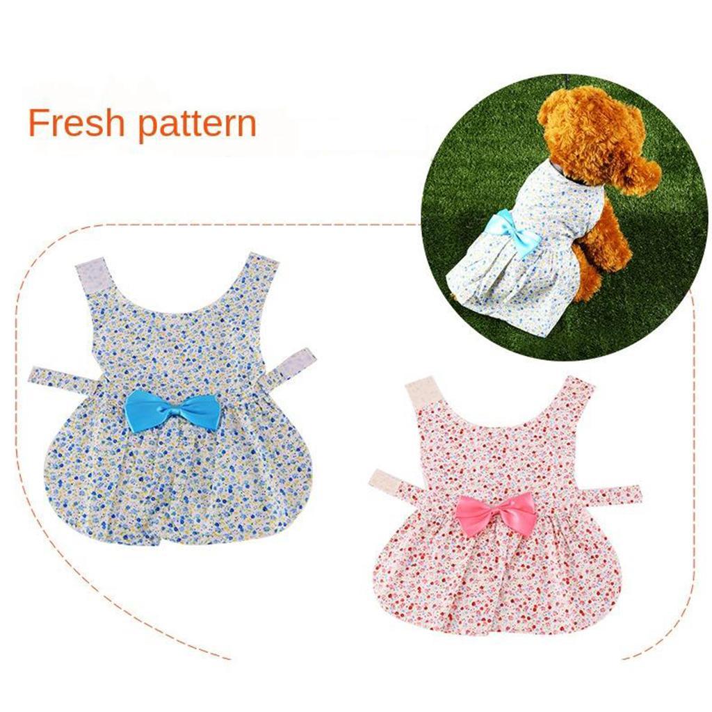 Pet Dress Dogs Puppy Skirt Floral Clothes Summer Spring Party Outfit