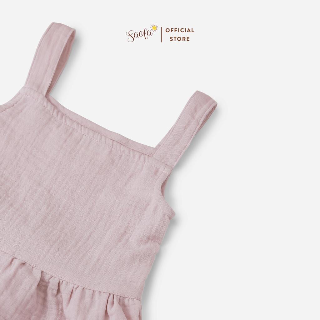 Bộ Áo Quần Hai Dây Cho Bé Gái Chất Liệu Muslin Mềm Mịn Thoáng Mát - ALMA SET - JSM004 - SAOLA KIDS CLOTHING