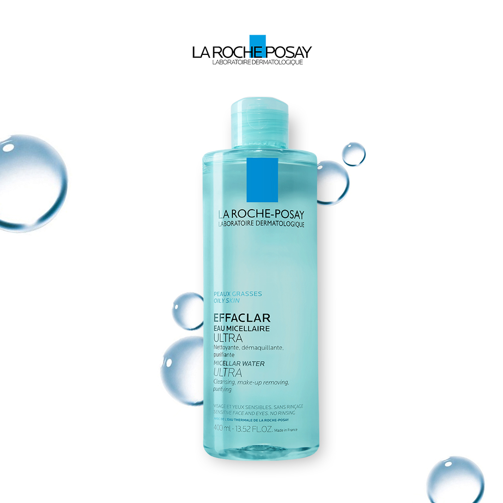 Nước Tẩy Trang Làm Sạch Sâu &amp; Kiểm Soát Bã Nhờn Cho Da Dầu Nhạy Cảm La Roche-Posay Micellar Water Ultra Oily Skin 400ml