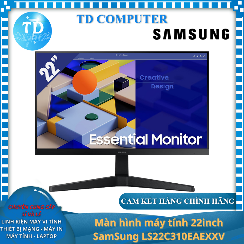 Màn hình máy tính 22inch SamSung LS22C310EAEXXV (21.5&quot; IPS FHD 75Hz, HDMI+VGA) - Hàng chính hãng Viễn Sơn phân phối