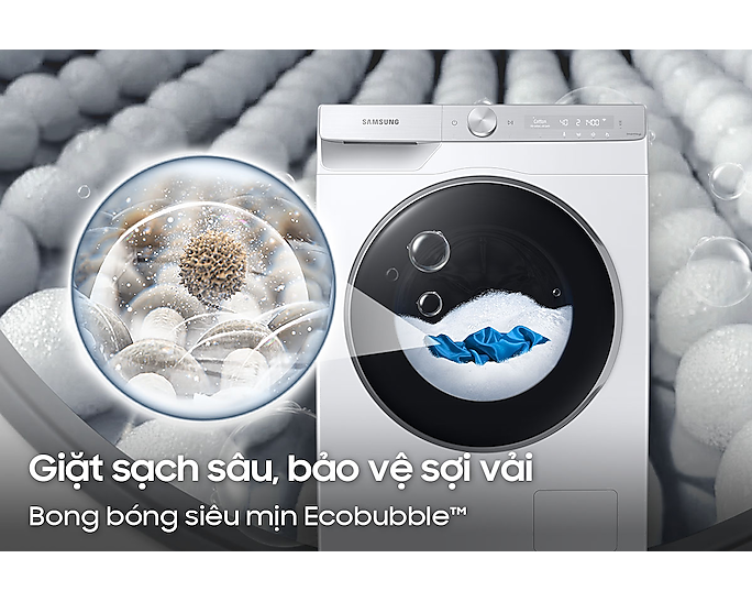 Máy giặt thông minh AI Ecobubble với Ngăn giặt xả tự động, 11kg - Hàng chính hãng