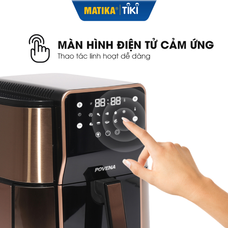 Nồi Chiên Không Dầu Điện Tử POVENA dung tích 9.8L PVN-3698 - Hàng chính hãng