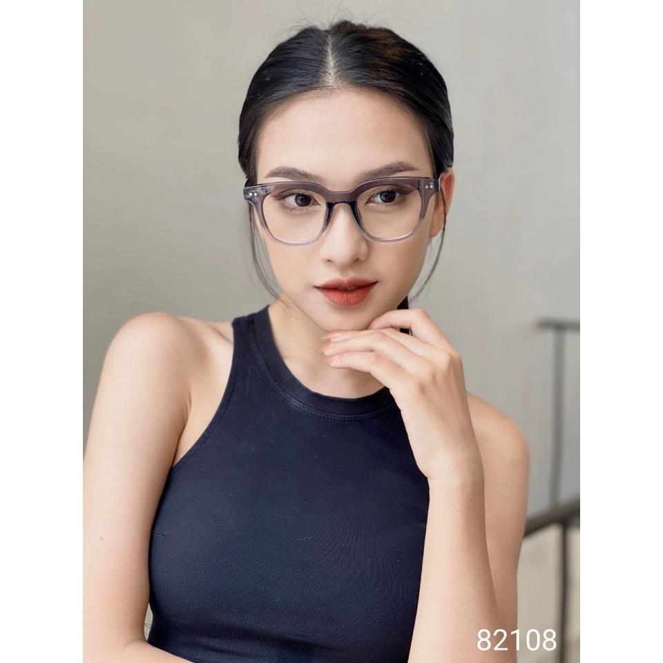 Gọng kính vuông nam nữ LILYEYEWEAR mắt chống ánh sáng xanh kèm tròng râm chống tia UV400 82108