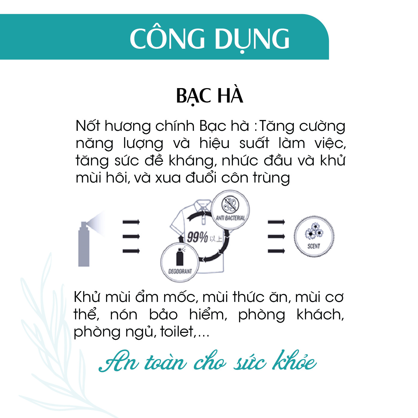 Combo 2 Tinh dầu Xịt kháng khuẩn Sả Java + Bạc Hà Hữu Cơ Organic 24Care 100ML/Chai