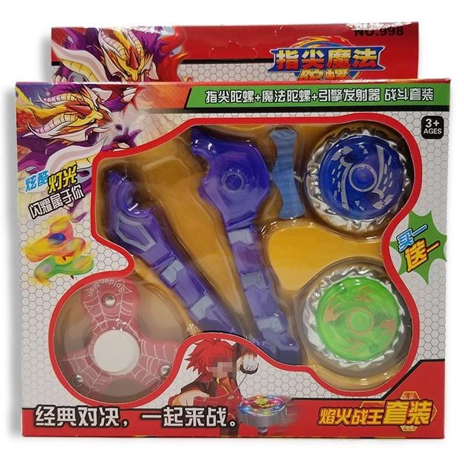 Con quay vô cực beyblade phát sáng 2 đầu quay và 1 con quay spinner bên trong