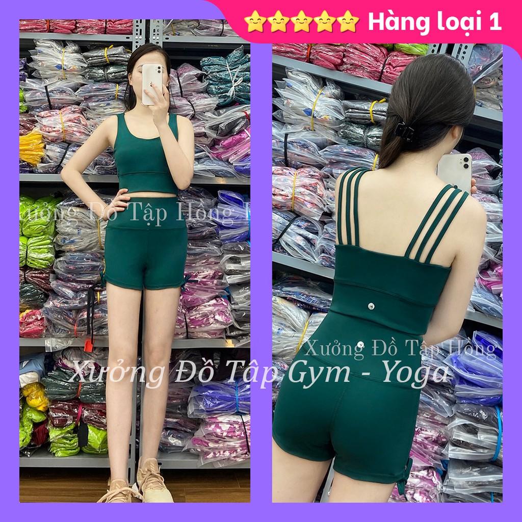 Cam kết ảnh thật 100% SET ĐỒ TẬP - Yoga, Gym, Aerobic - Set Thể Thao Nữ đùi xanh coban lưng dây thẳng