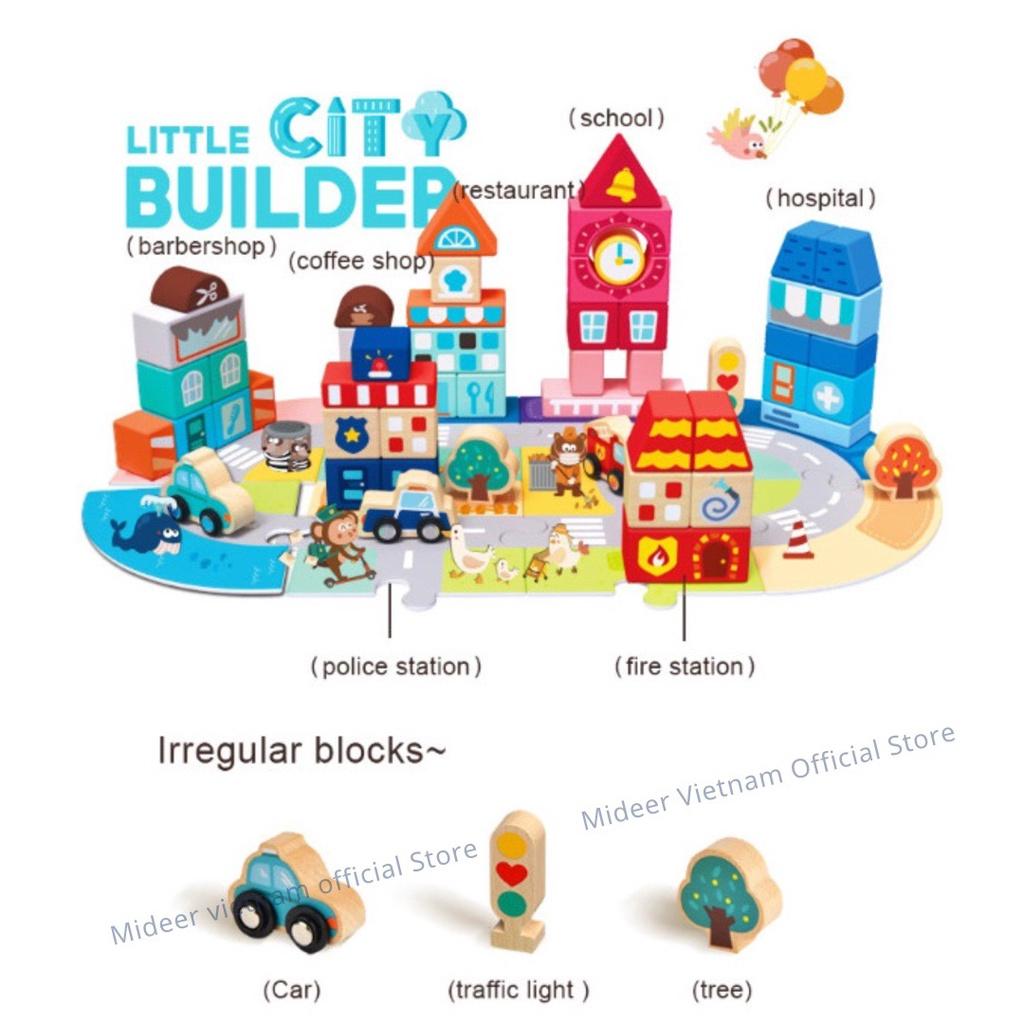 Đồ Chơi Gỗ Cao cấp Cho bé Mideer CITY BLOCKS 2,3,4,5 Tuổi