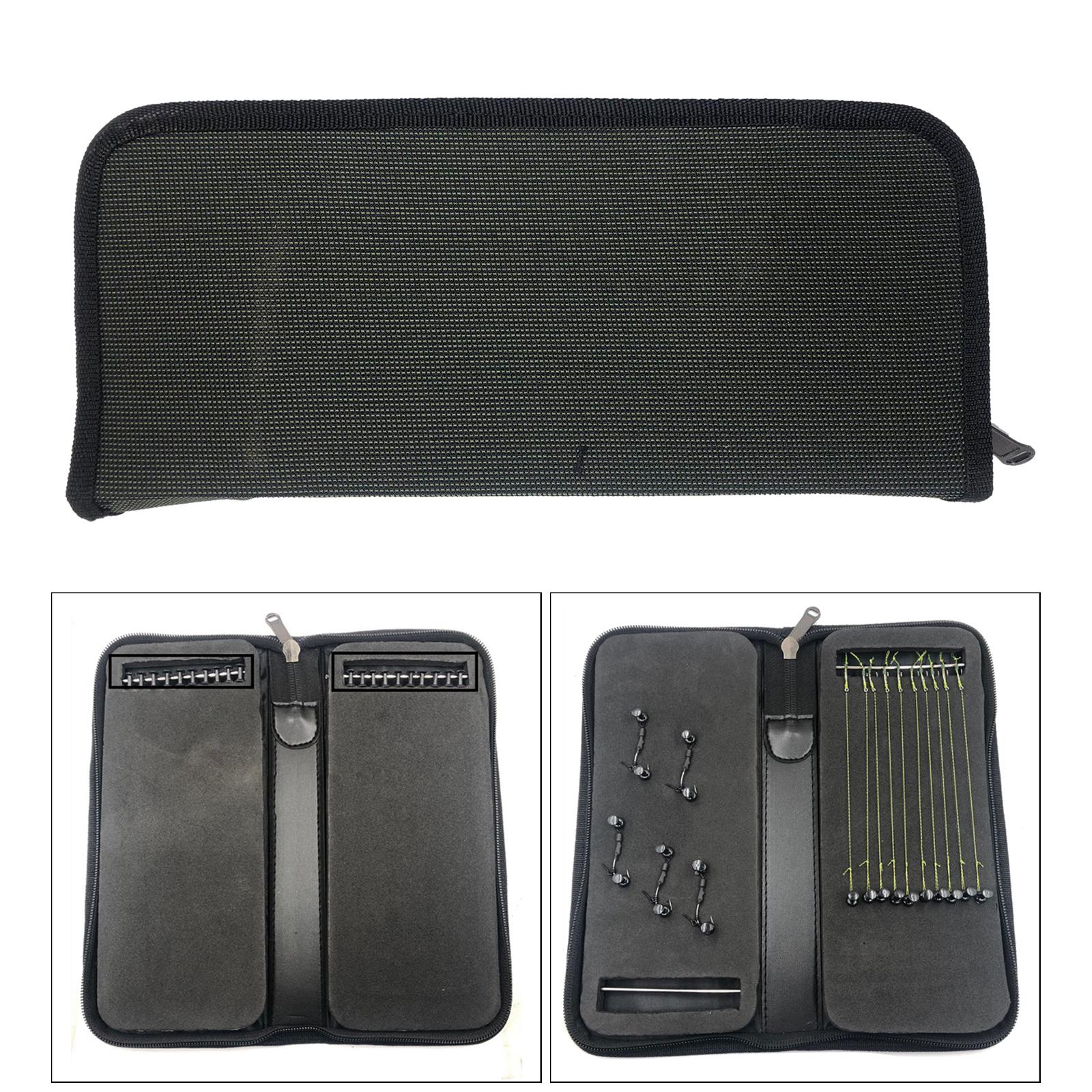 Carp Fishing Tackle Rigs Wallet Case Box For Hooks w/ 20 Pins For Hair Rigs