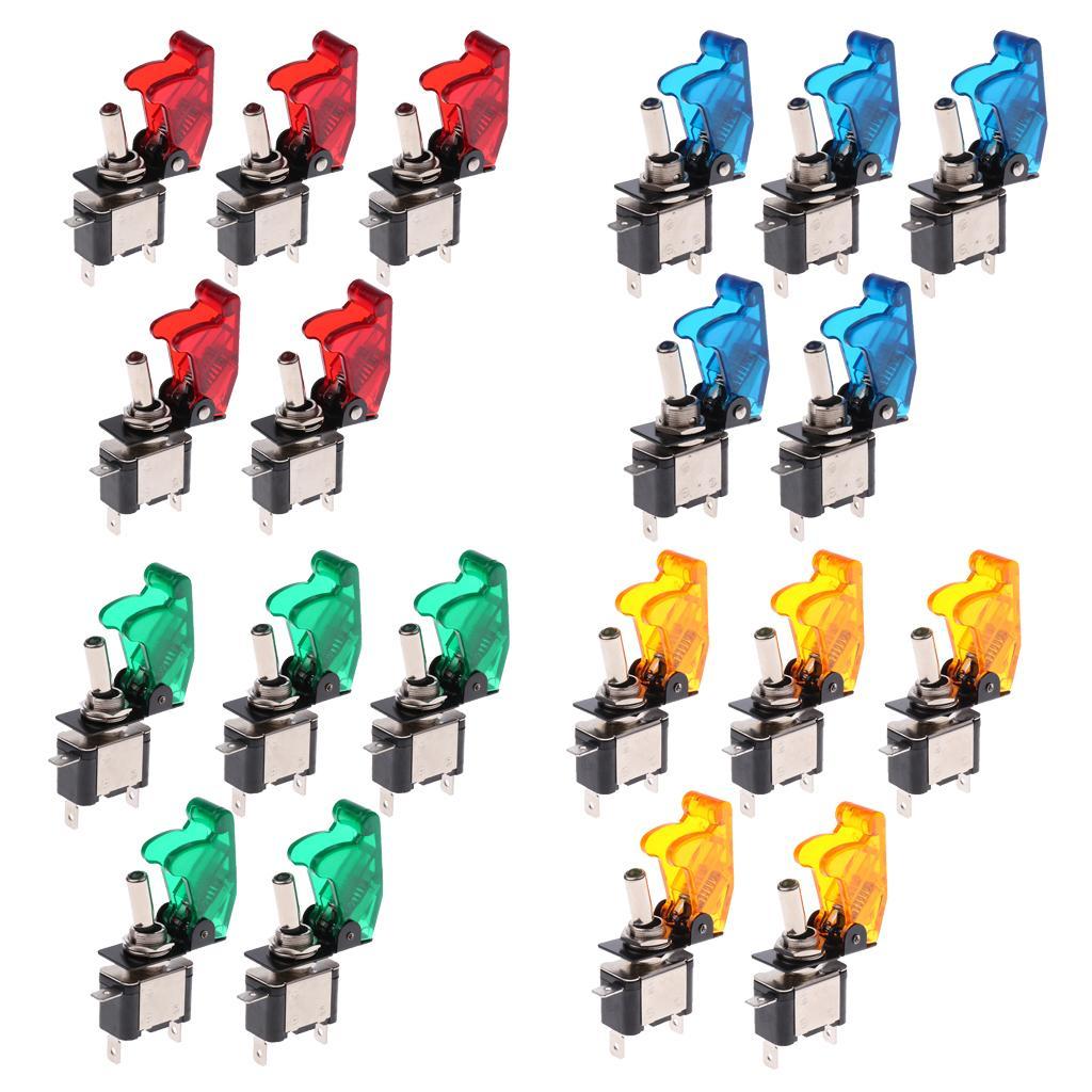 5 Pieces LED Illuminated Toggle Switch with  Boat 12V 20A