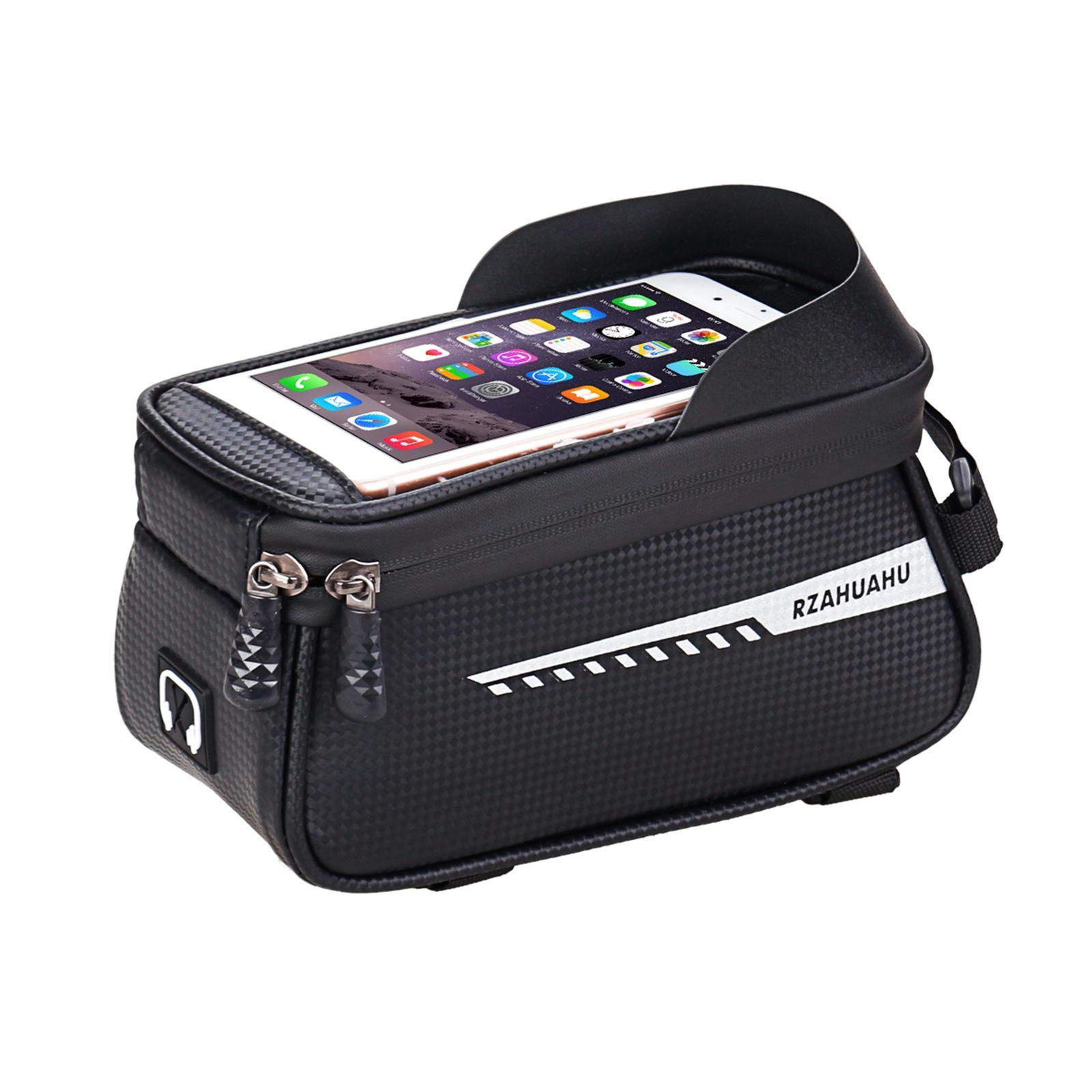 Bike Frame Bag Phone Holder Waterproof Front Bag Crossbar Bag