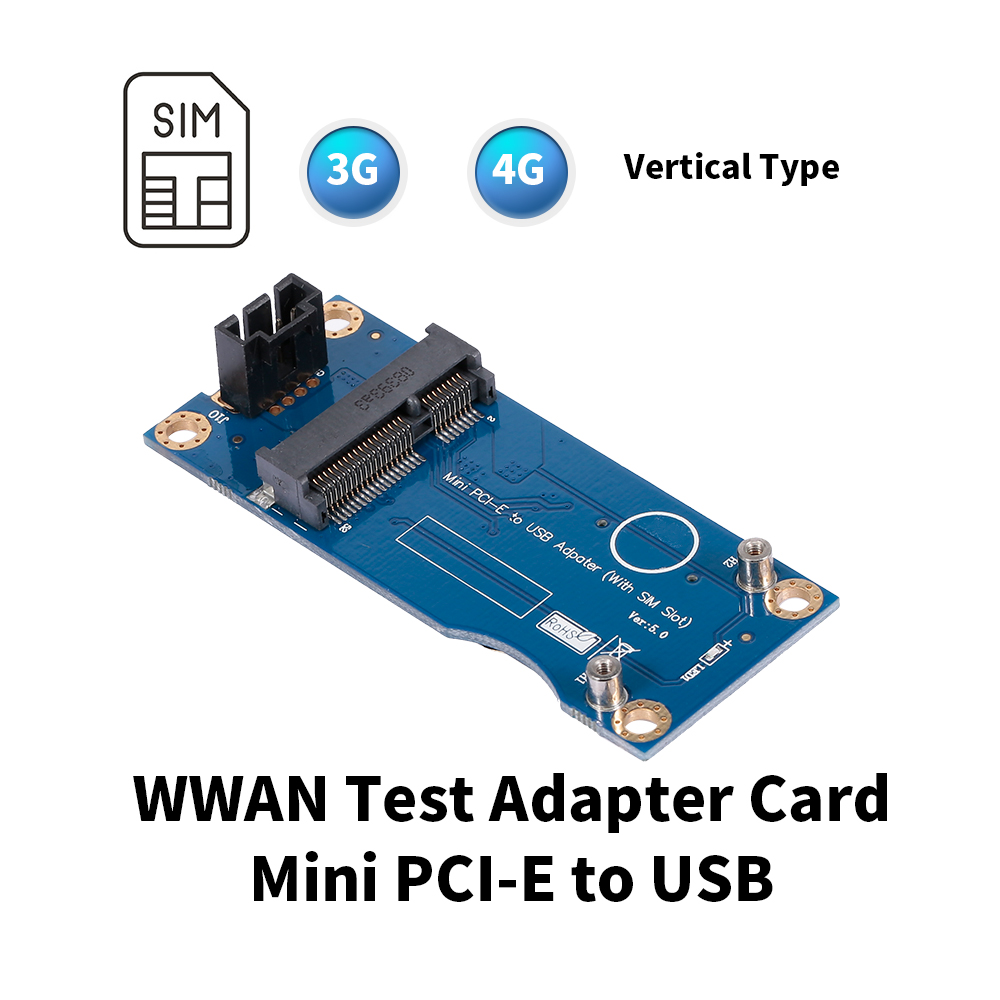 Thẻ Chuyển Đổi Wwan 3g/4g Mini PCI-E Sang USB Với Khe Cắm Sim, Loại Dọc
