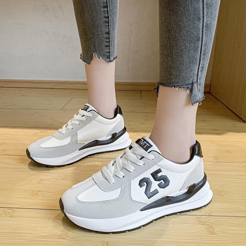 Giày MWC 0693 - Giày Thể Thao Nữ Đế Cao, Giày Sneaker Da Cá Tính Năng Động Thời Trang