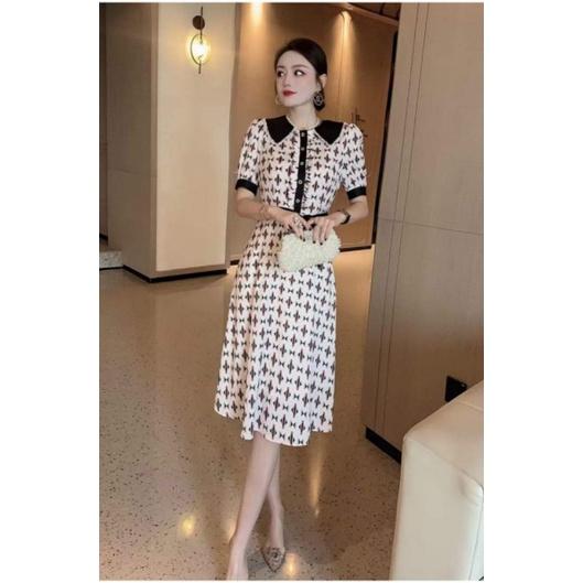 HÀNG NHẬP - ĐẦM XÒE LỤA CỔ SEN EO BUỘC DÂY