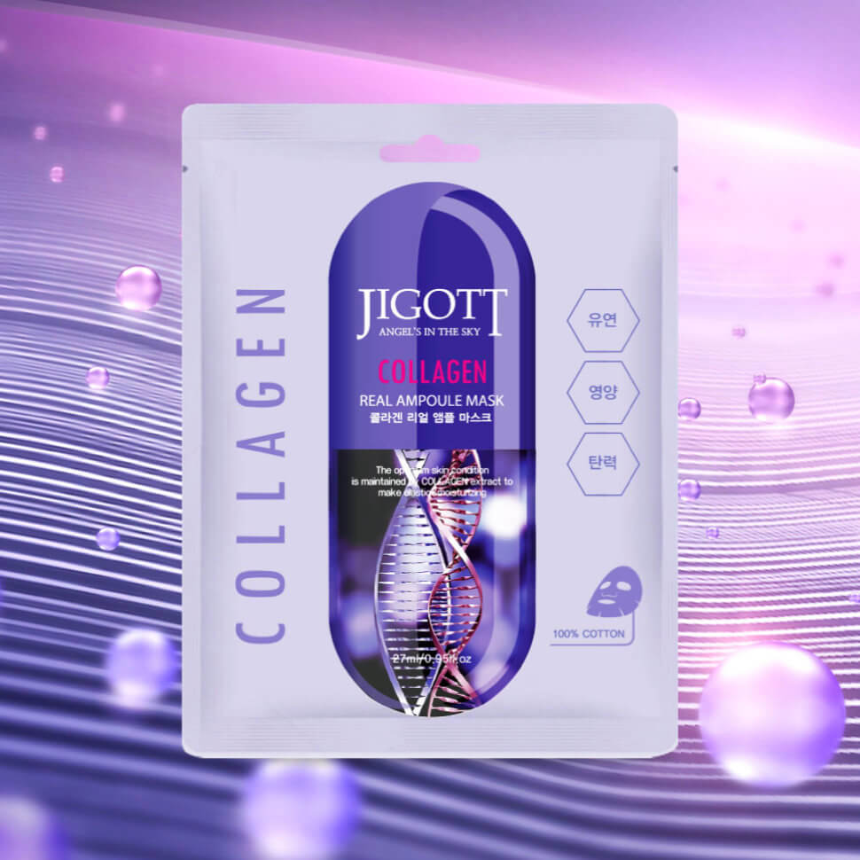 Mặt nạ dưỡng da cung cấp Collagen Jigott Collagen Real Ampoule Mask (27ml/miếng)