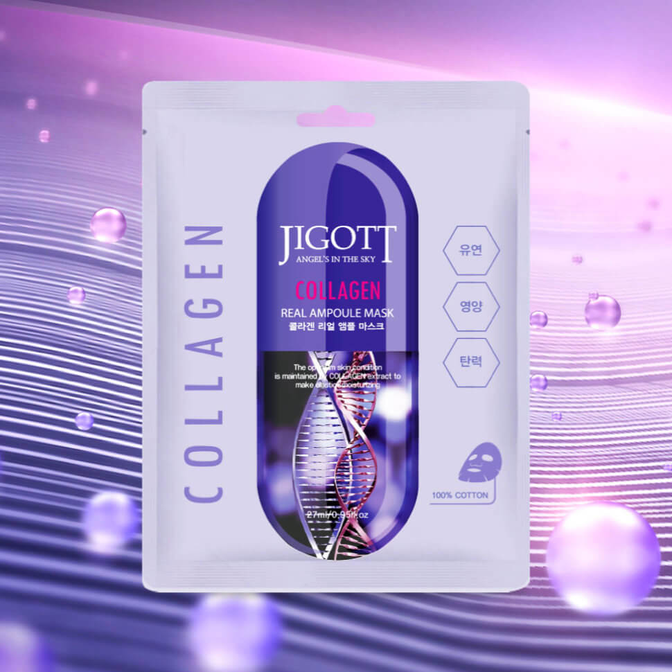 Mặt nạ dưỡng da cung cấp Collagen Jigott Collagen Real Ampoule Mask