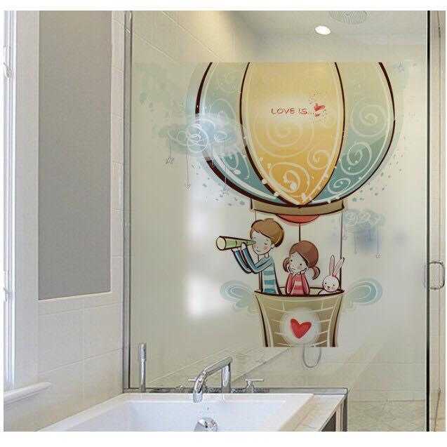 Decal trang trí kính cao cấp mẫu khinh khí cầu