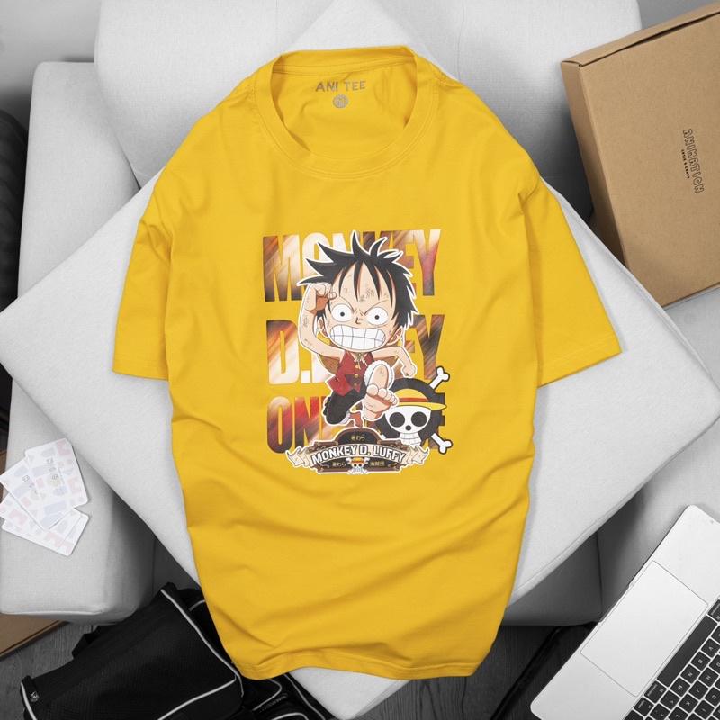 Áo Thun Luffy Chibi RUN Cotton 100% Cao Cấp