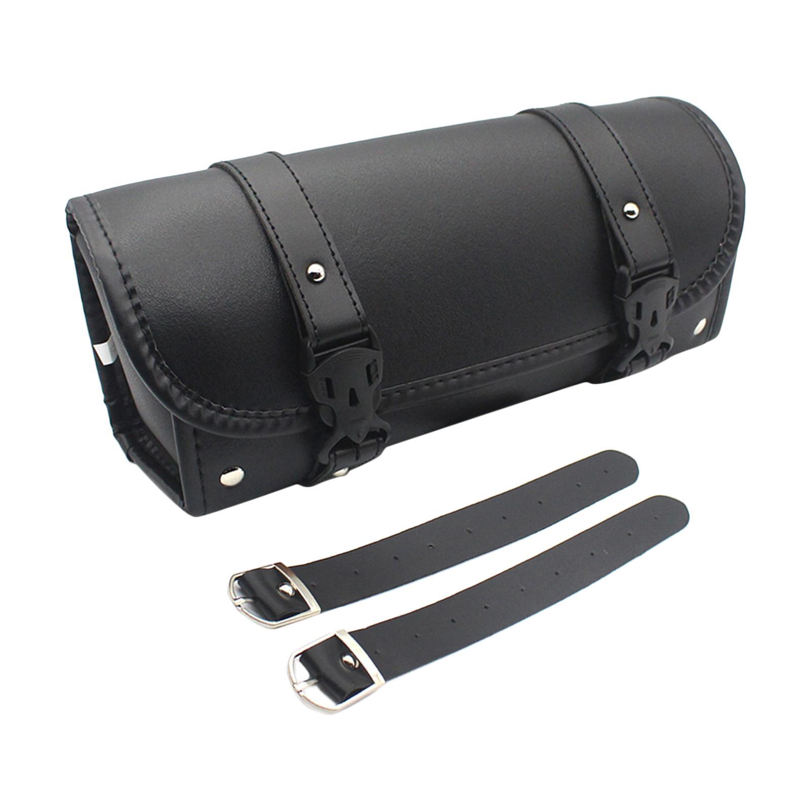 PU Leather Motorcycle/Motorbike Saddle Bag Tool Roll Storage Pouch