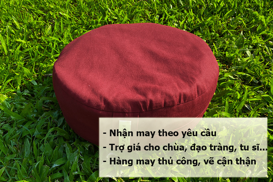 Hàng thủ công cao cấp, Bồ Đoàn - Gối - Đệm - Nệm ngồi thiền loại trụ cỡ trung kaki - ZAMBALA cao cấp chuẩn size thiền viện