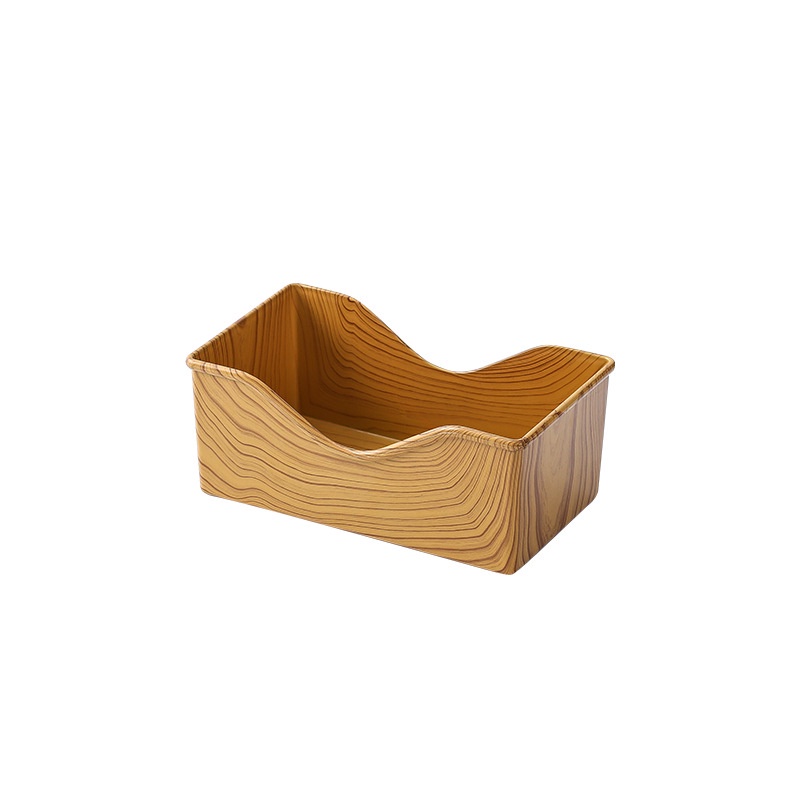 Khay Đựng Thức Ăn Bằng Nhựa Giả Gỗ Sáng Tạo Sang Trọng Kích Thước 14cm
