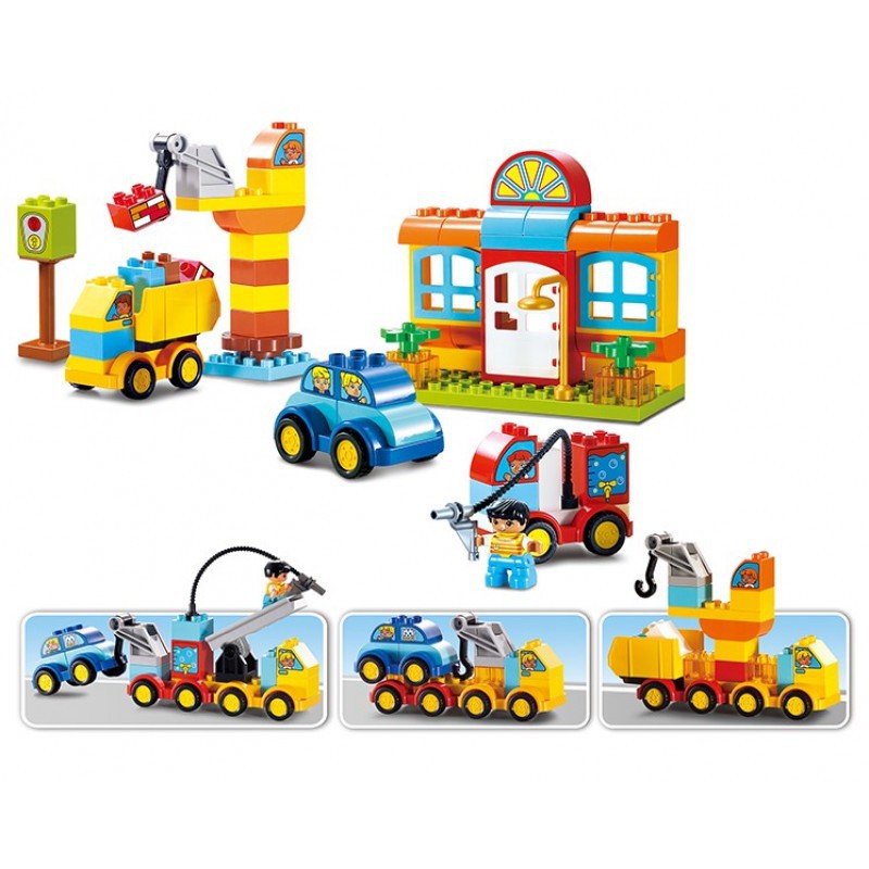 Bộ đồ chơi lắp ghép Smoneo Lego Duplo phương tiện cứu hộ giao thông - 68 mảnh ghép Toyshouse - 77004