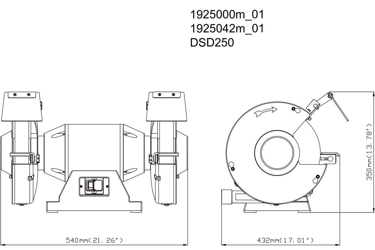 Máy Mài Để Bàn Metabo DSD 250