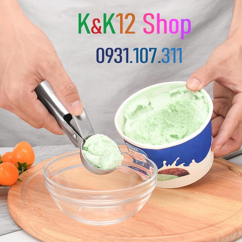 Dụng cụ múc kem, trái cây bằng inox . Muổng múc kem đa năng.