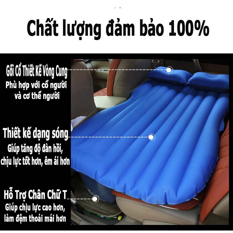 Đệm Hơi Xe Ô Tô Nệm Hơi Dùng Cho Xe 4 - 5- 7 Chỗ Xe Bán Tải Tặng Kèm Bơm Hơi Phù Hợp Vợi Mọi Dòng Xe