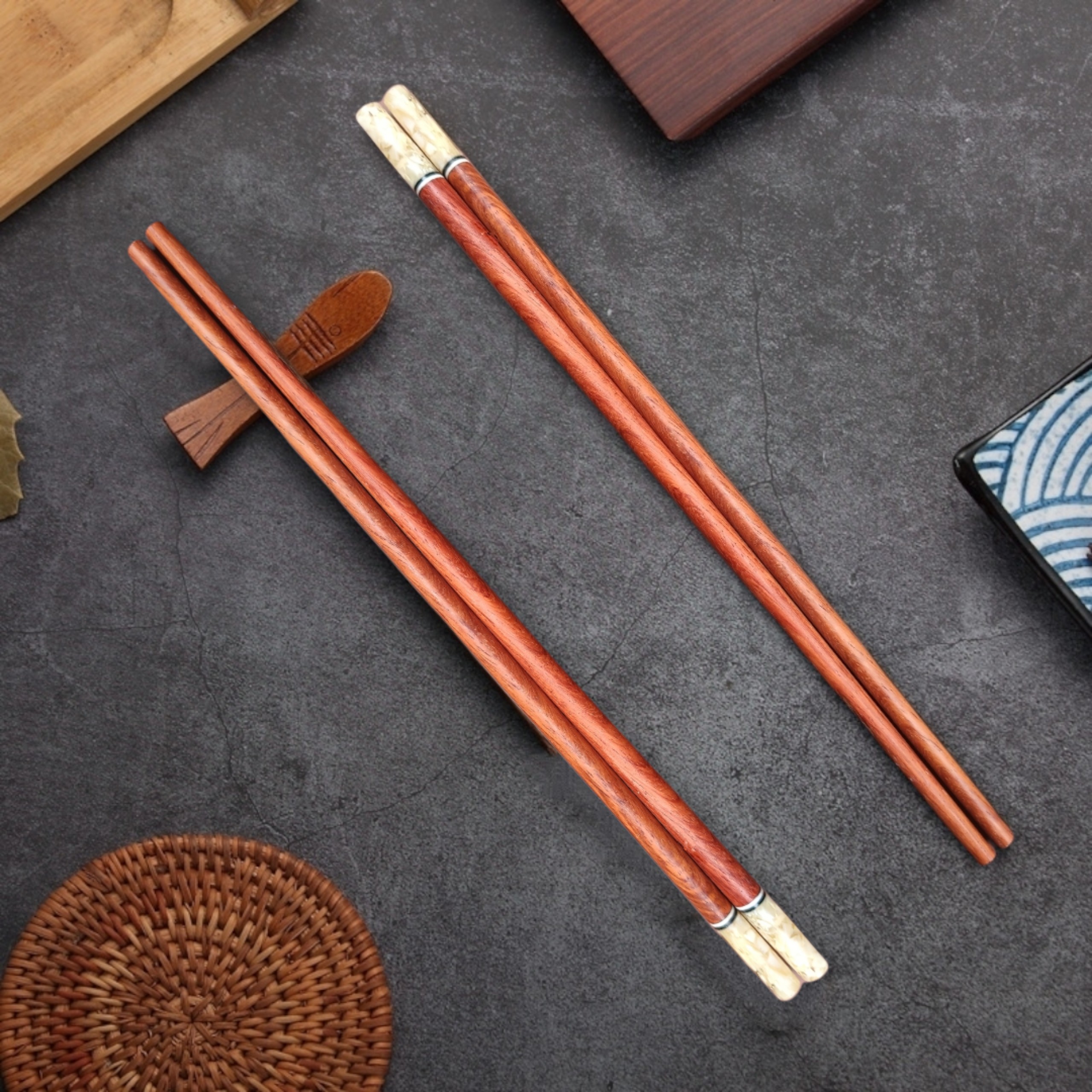 Combo 10 Đôi Đũa Gỗ Khảm Ngà - Hàng Đặc Biệt Cao Cấp