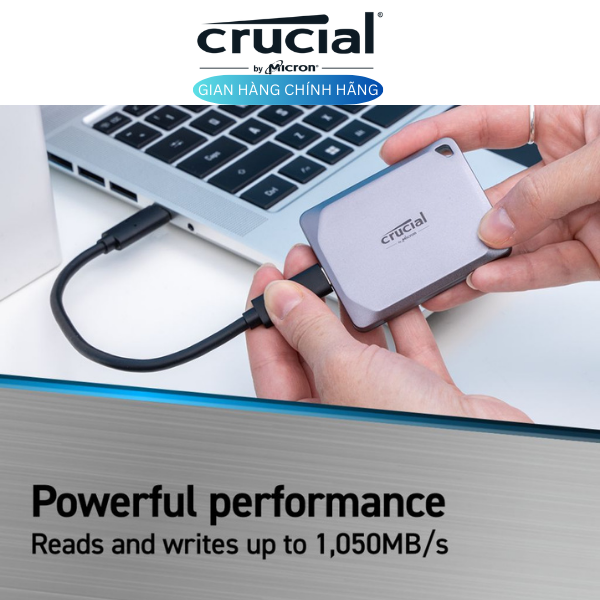 Ổ cứng SSD di động 1TB SSD Crucial X9 Pro USB 3.2 Gen-2 2x2 CT1000X9PROSSD9 - HÀNG CHÍNH HÃNG