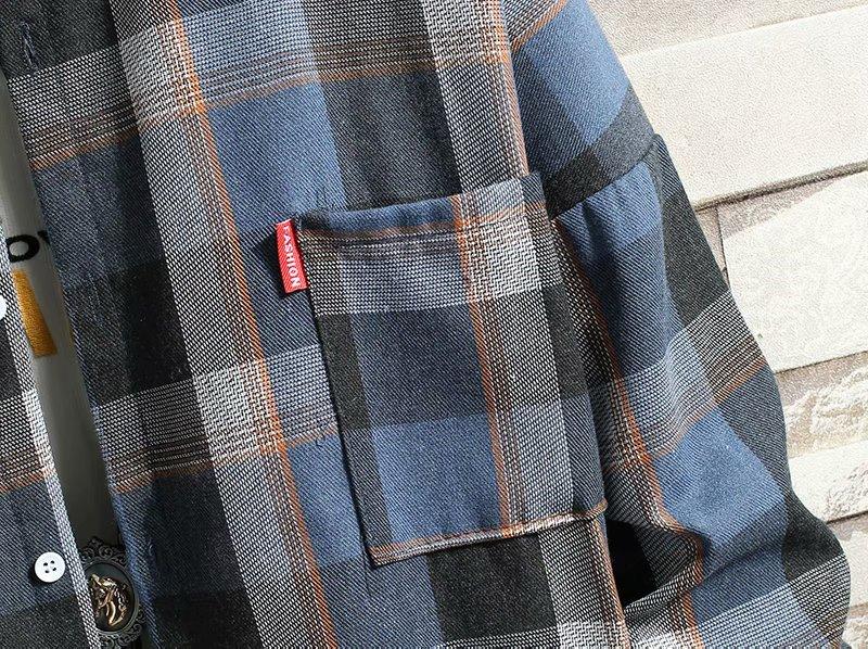 Áo Sơ Mi Tay Dài Form Rộng Họa Tiết Sọc Caro Phong Cách Công Sở Với 2 Màu