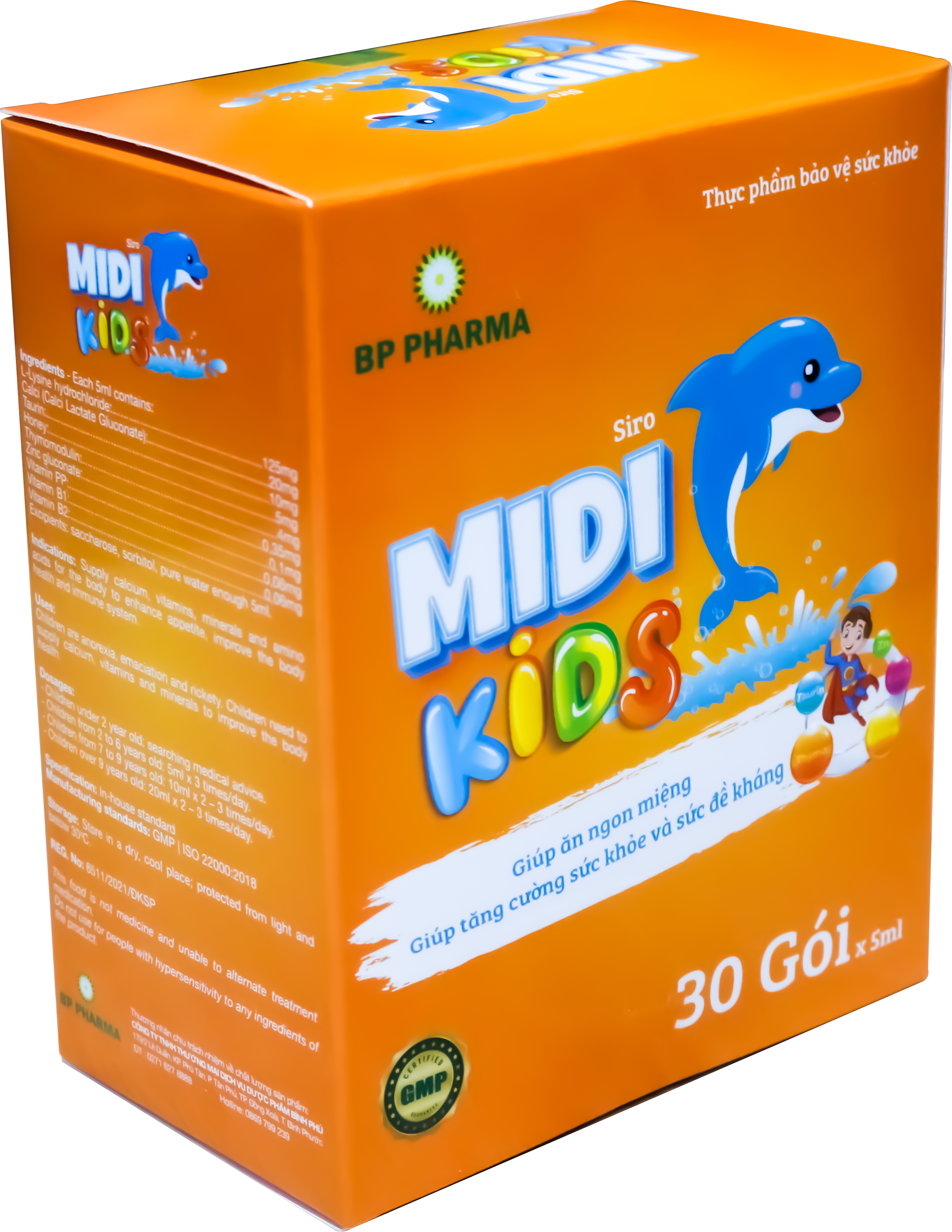 Siro MIDI KIDs Bổ Sung Vitamine, Khoáng Chất, Acid Amin, Giúp Ăn Ngon Tăng Cường Sức Đề Kháng (Hộp 30 Gói)