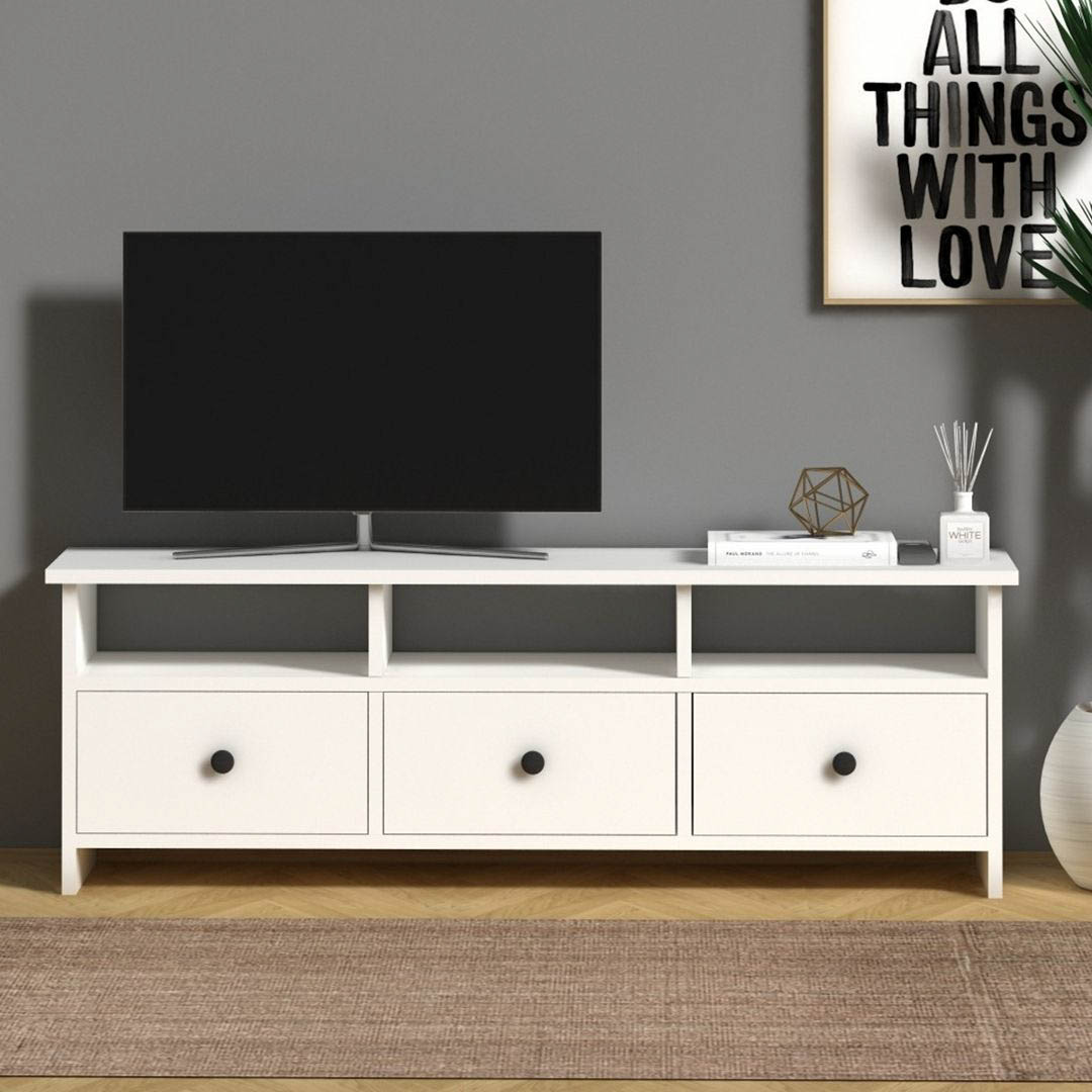 Kệ tivi gỗ hiện đại SMLIFE Tauton | Gỗ MDF dày 17mm chống ẩm | D120xR30xC40cm