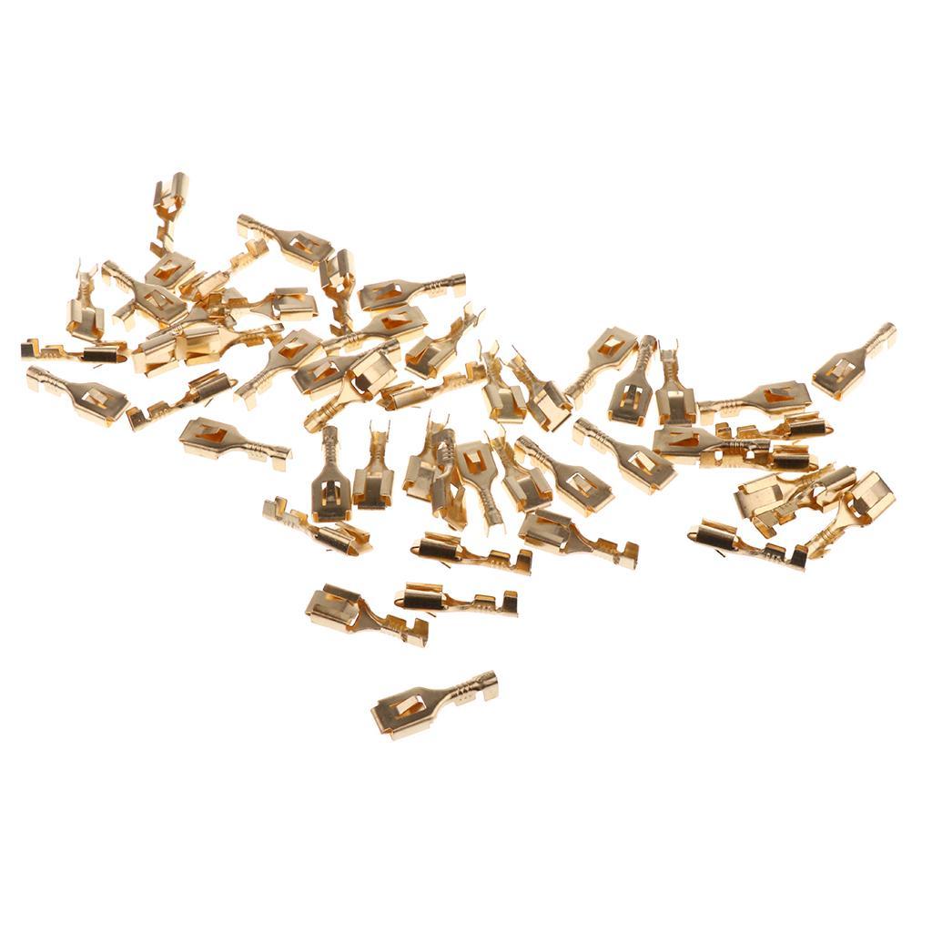 50Pack 6.3 mm Female Electrical Spade Crimp Terminals Wiring Connectors