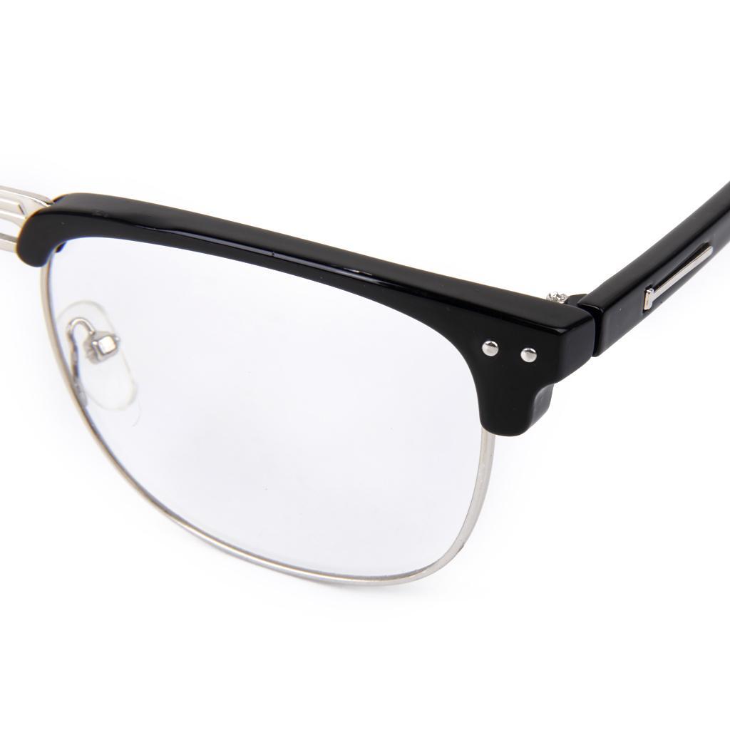 Unisex Retro Vintage Style Eyewear Plain Glasses Eyewear Black Frame