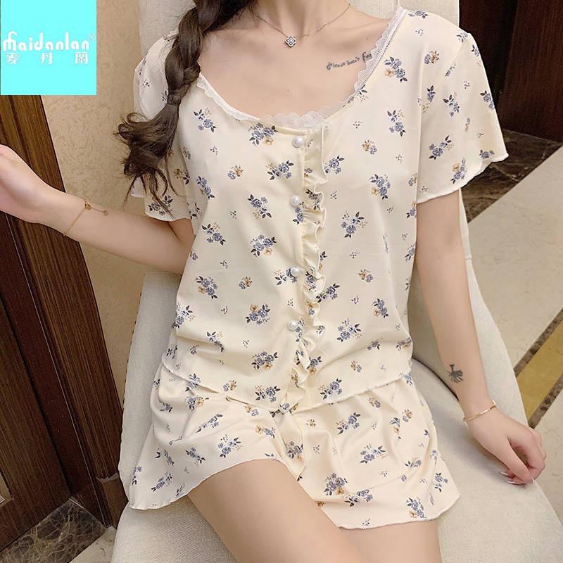 Bộ Đồ Mặc Nhà -Set Bộ Ngủ Hoa Nhí Siêu Nhẹ Mềm mại Phong Cách Nàng Thơ Guu DN26