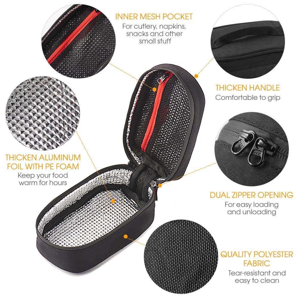 Lunchbox Insulated Bag Small Lunch Bag Thermal Lunch Box Portable Food Container Cooler Bag for Picnics Beach Day Trips