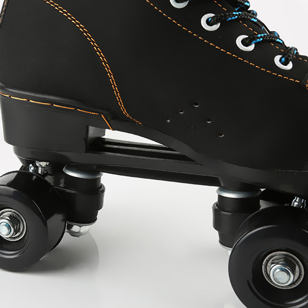 Giày patin người lớn 2 hàng bánh đi được ngay không cần tập với bốt nỉ màu đen phù hợp cả nam và nữ