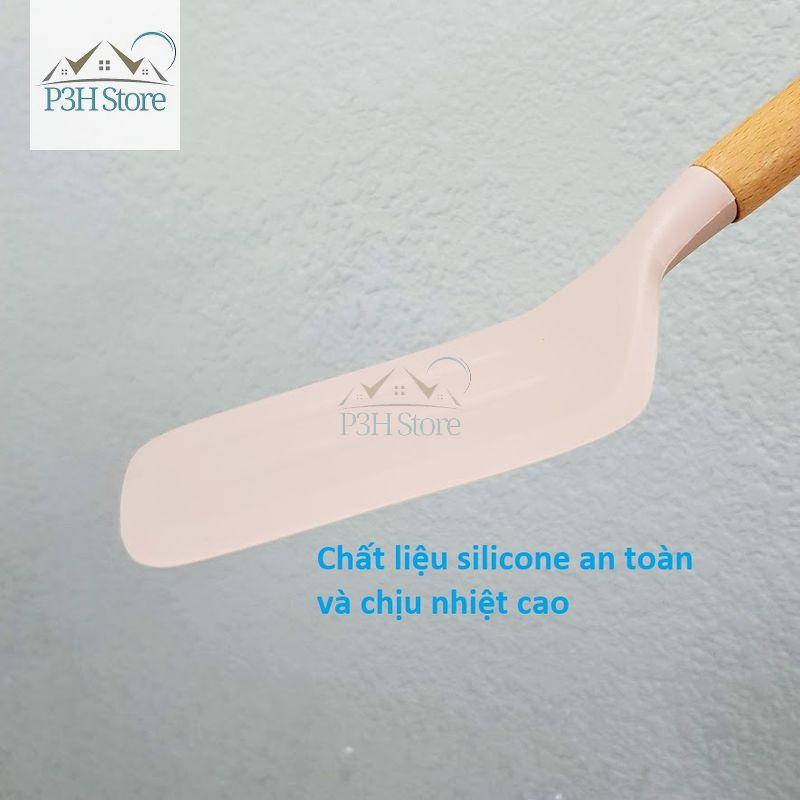 Dụng cụ bếp silicone Lock&Lock cán gỗ sồi muôi múc canh CKT228 Xẻng xào CKT229 Nghiền khoai tây CKT430