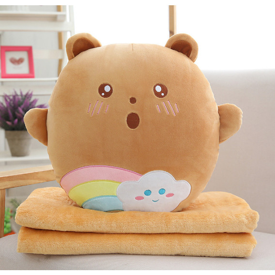 GỐI MỀN Mây  3in1 siêu cute, nỉ nhung siêu mịn, bộ chăn gối văn phòng, gấu bông kèm mền