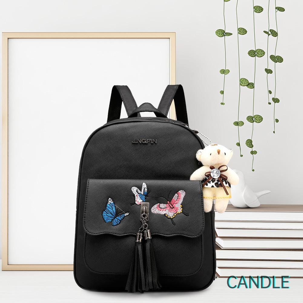 Set 4 Ba Lô Túi Ví Nữ Da Pu Thời Trang Hàn