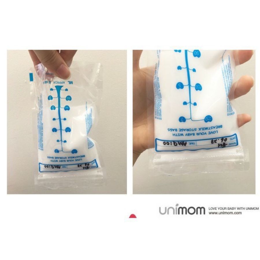 Túi Trữ Sữa Unimom 210ml 60 Túi BPA Free, Hai Lớp Chắc Chắn, Khóa Zipper