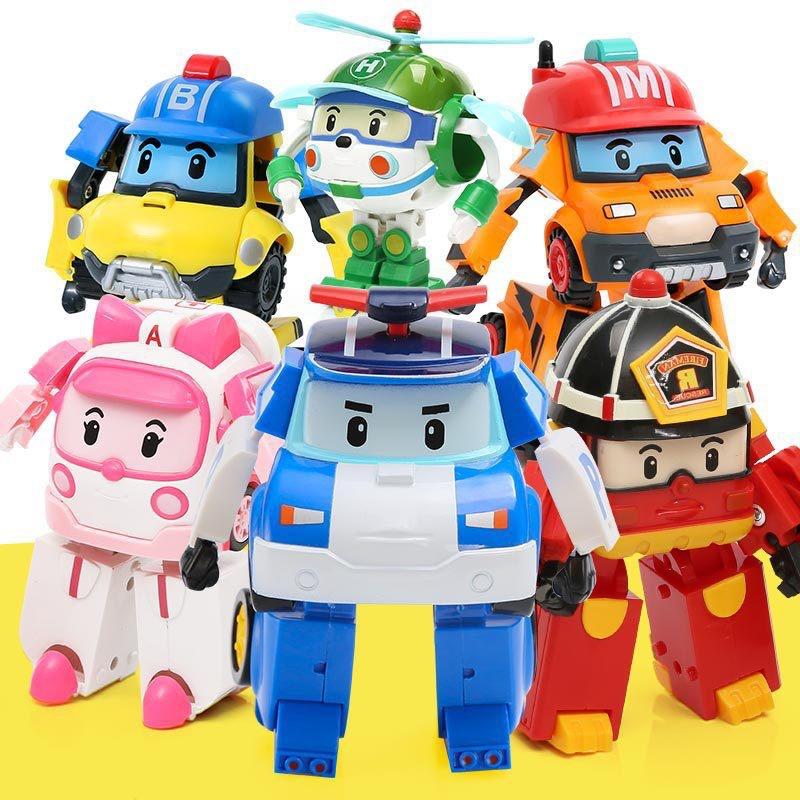 Bộ 6 xe biến hình Robocar Poli phim hoạt hình Poli và những người bạn